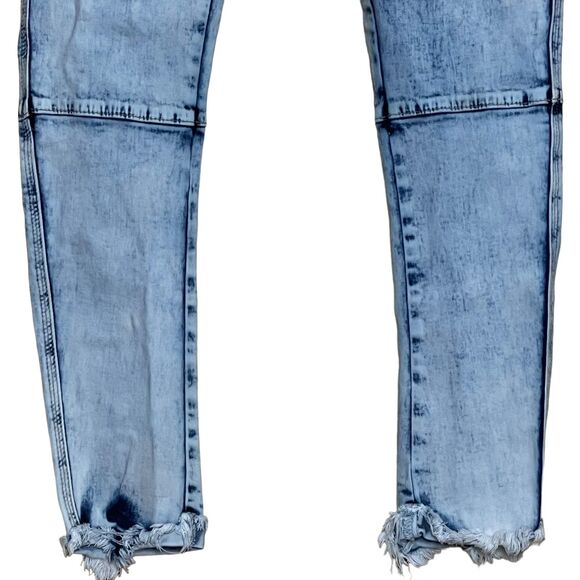 One by One Teaspoon Super Dupers Stretch Jeans Sz 24 Low Rise Frayed Button Fly - Picture 3 of 9